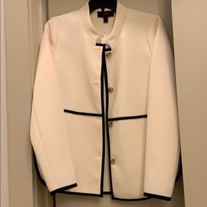 NWT Jcrew Collarless piped jacket